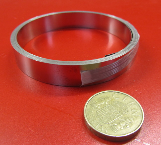 301 Stainless Steel Sheet Shim, .010″(+/-.0007″) x 1/2″ x 10 Foot Length