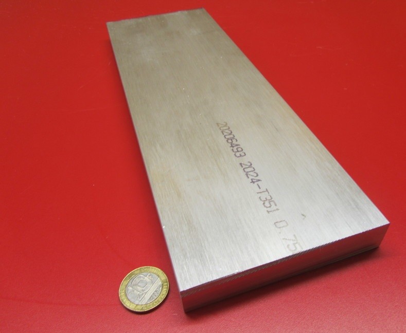 2024 T351 Aluminum Bar, 3/4″ (.750″) Thick x 4.0″ Wide x 12″ Length