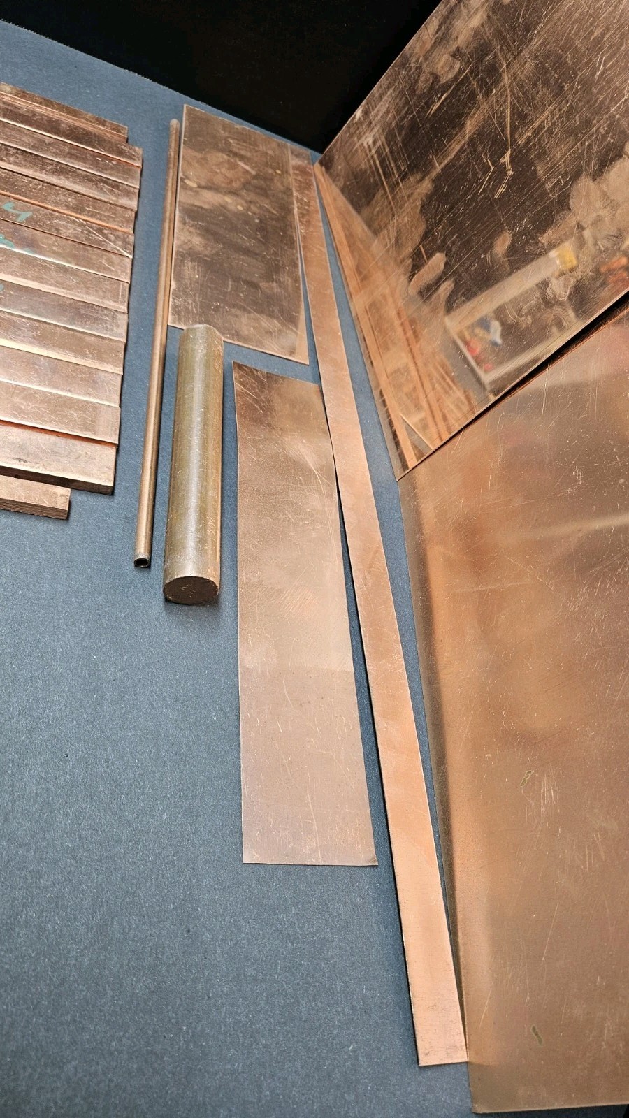 C110 Copper Lot ⅞” Round Bar ¼ Sheet Plate Stock Drops Machinist Welders Backing