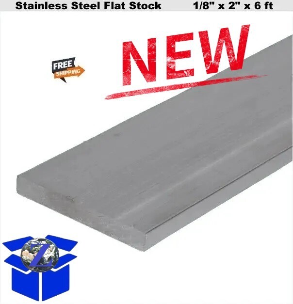 1/8″ x 2 in x 6 Feet Stainless Steel Flat Stock Rectangular Bar 304 Mill Finish