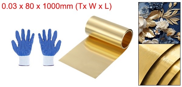 Brass Sheet Roll 0.001 x 3.15 x 39.4 Inch H62 Thin Brass Foil Strip Plate Shim