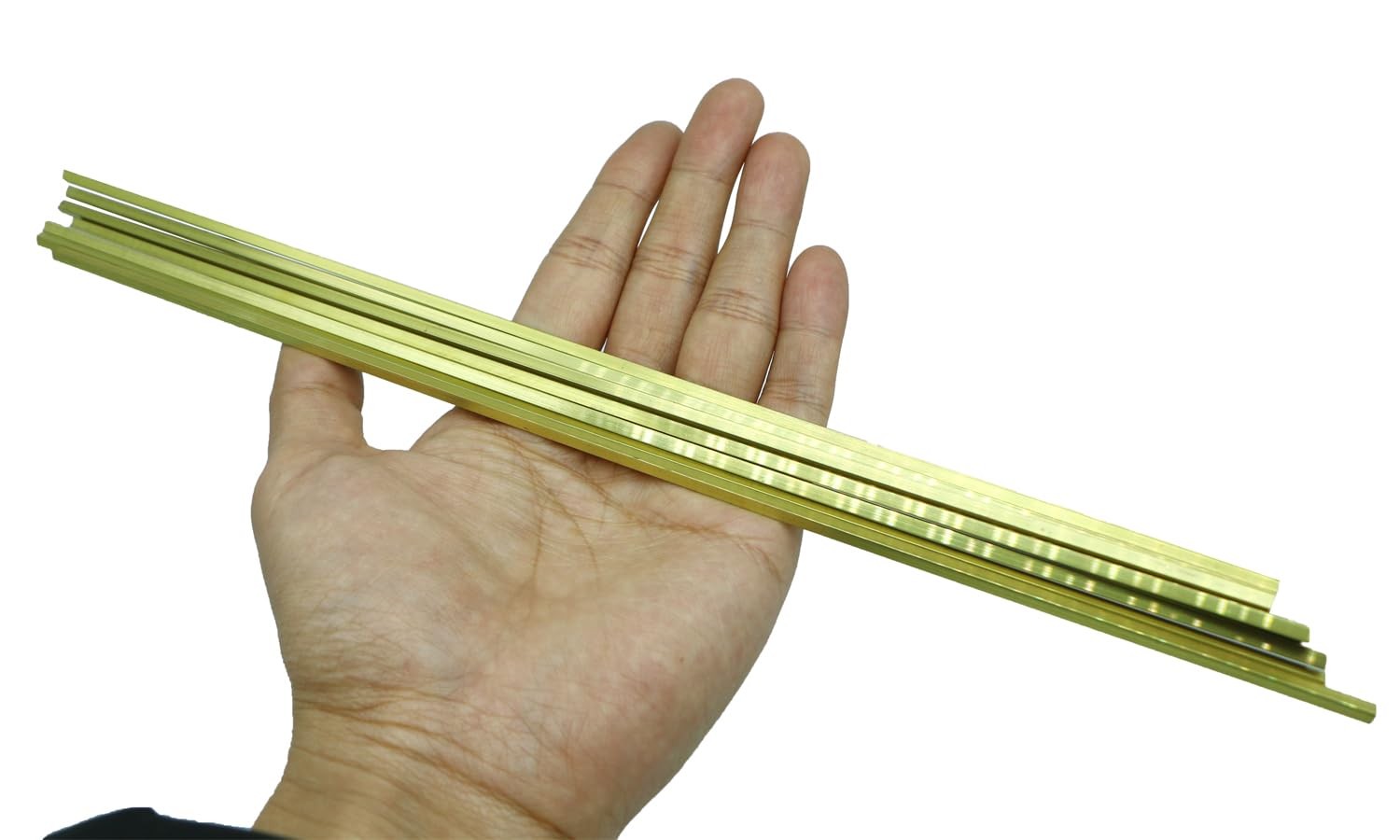 10 PCS C360 Brass Square Bar 1/8×1/8×12 Inch Solid 0.118 Inch Flat Mill Stock