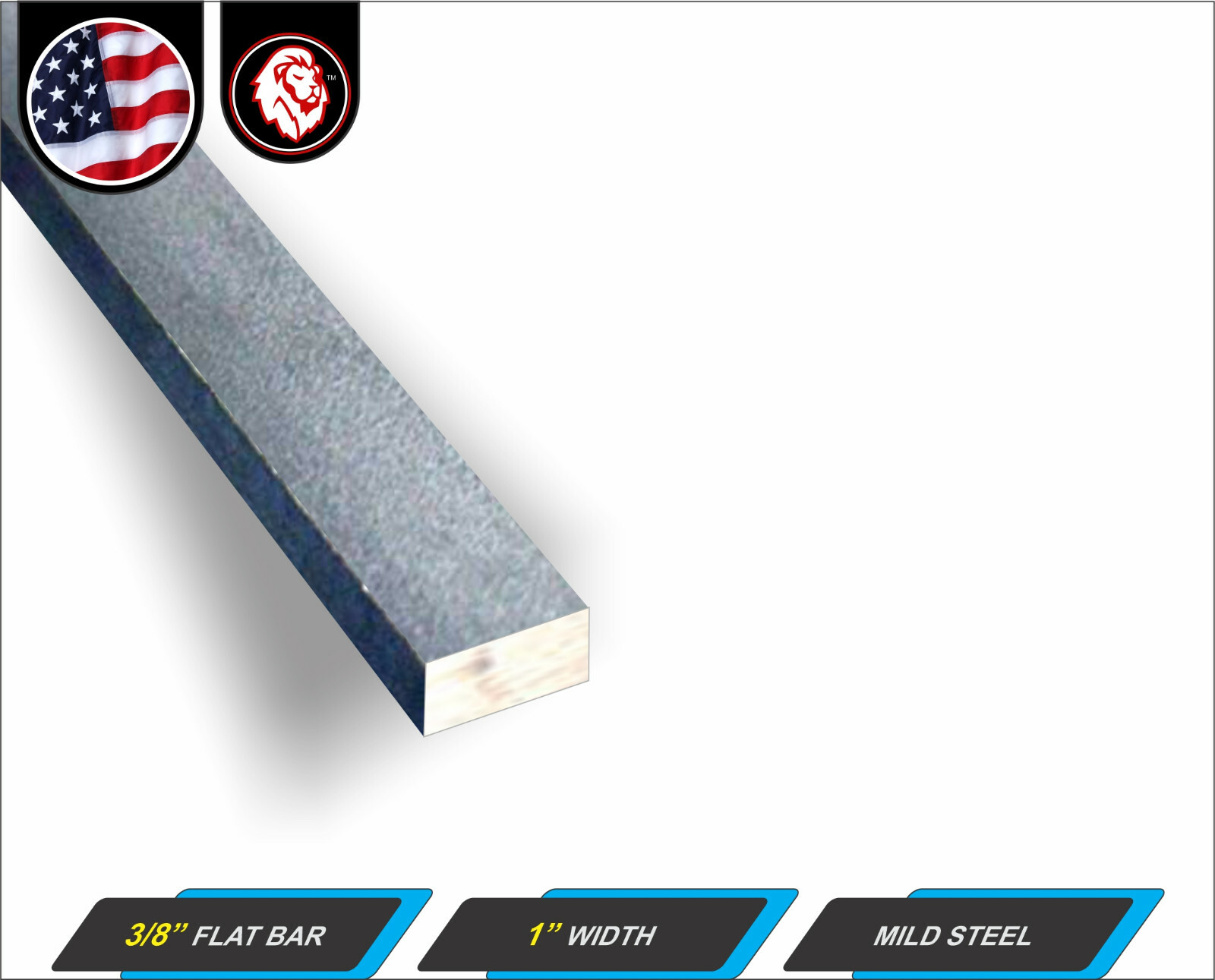 3/8″ x 1″ Steel Flat Bar – Metal Stock – Mild Steel – 12″ Long (1-ft)
