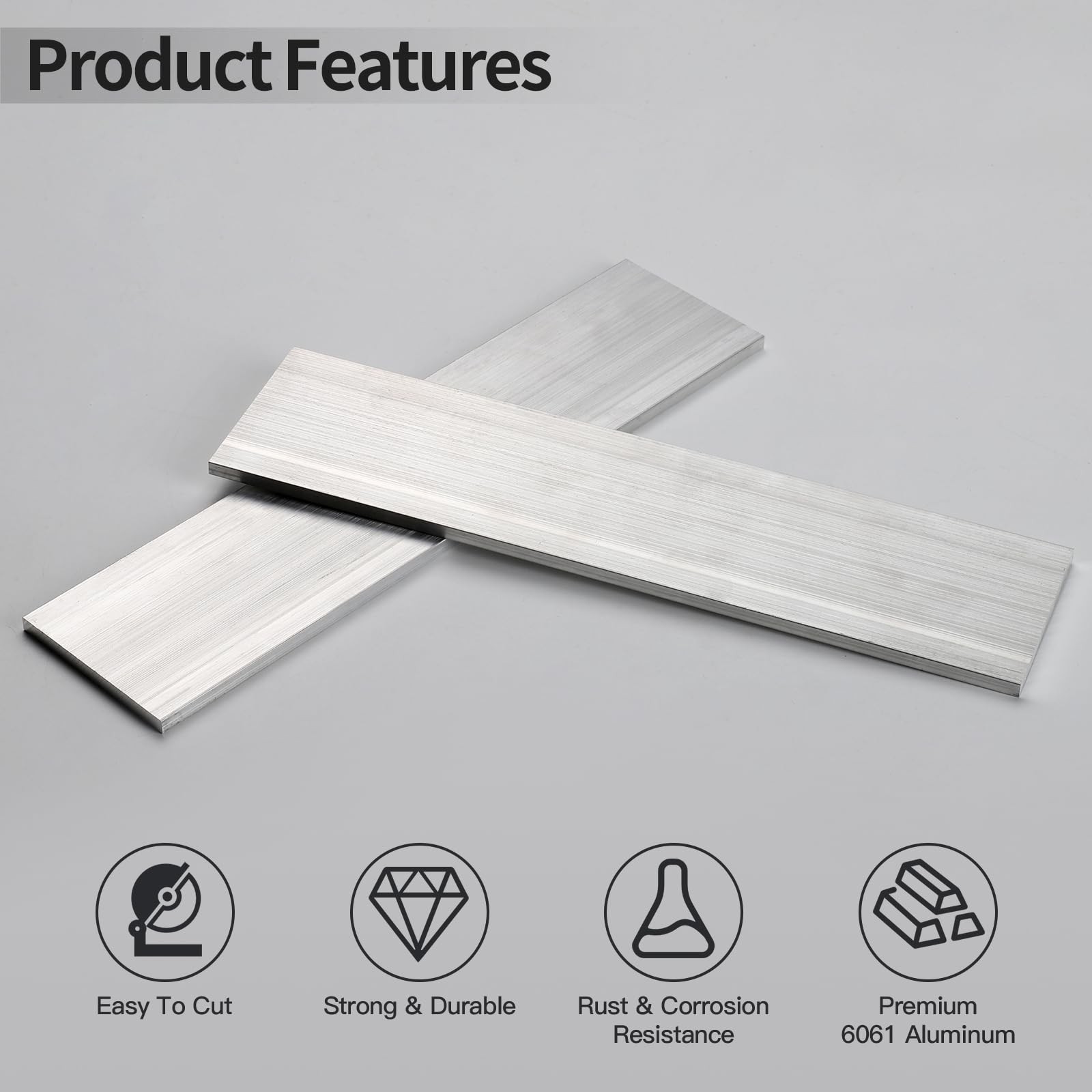 1 PCS 1/4x3x12 Inch 6061 Square Aluminum Flat Bar Plate 6x75x305mm T6511