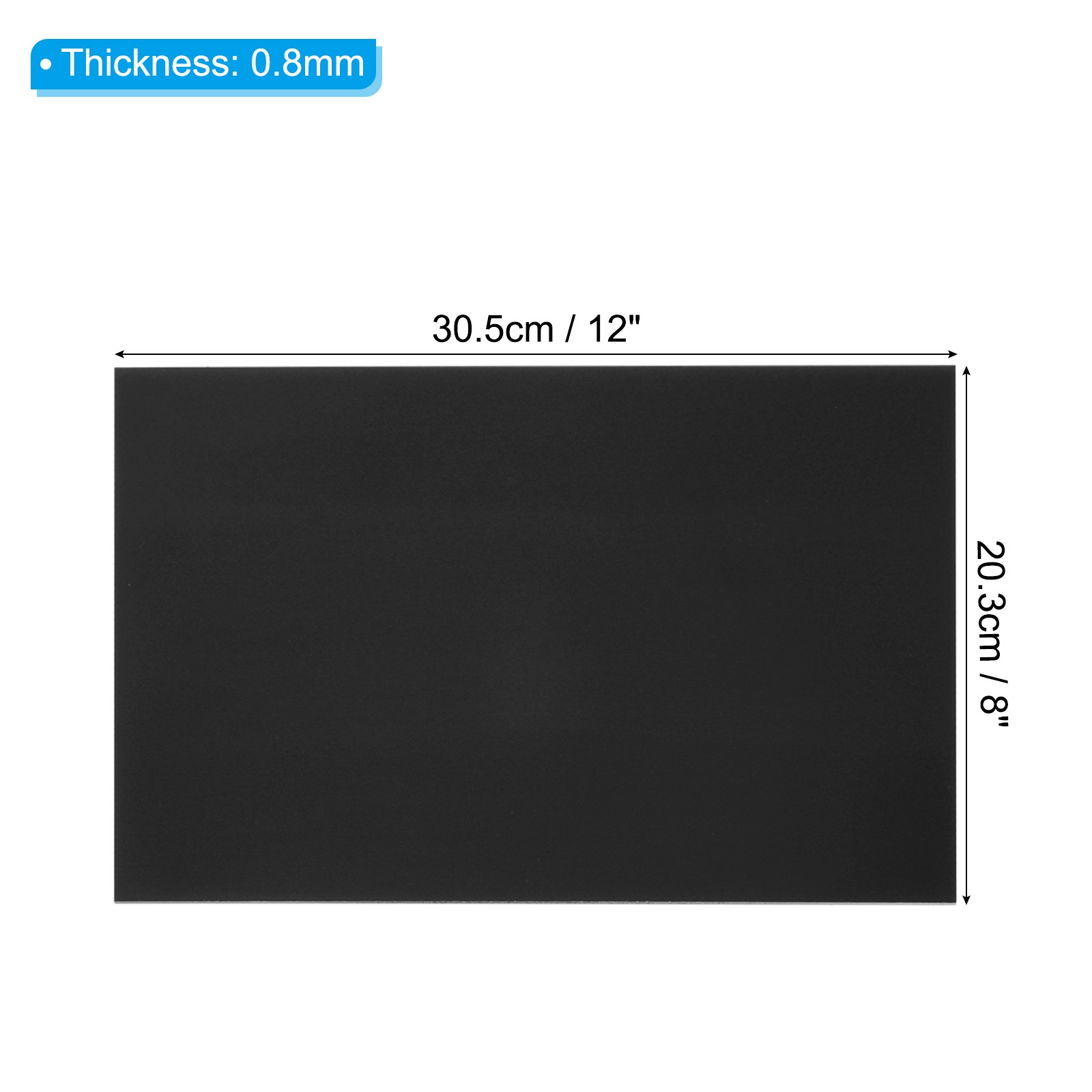 8×12 Inch Anodized Aluminum Sheet Metal, 1Pcs Laser Plates Engraving, Black