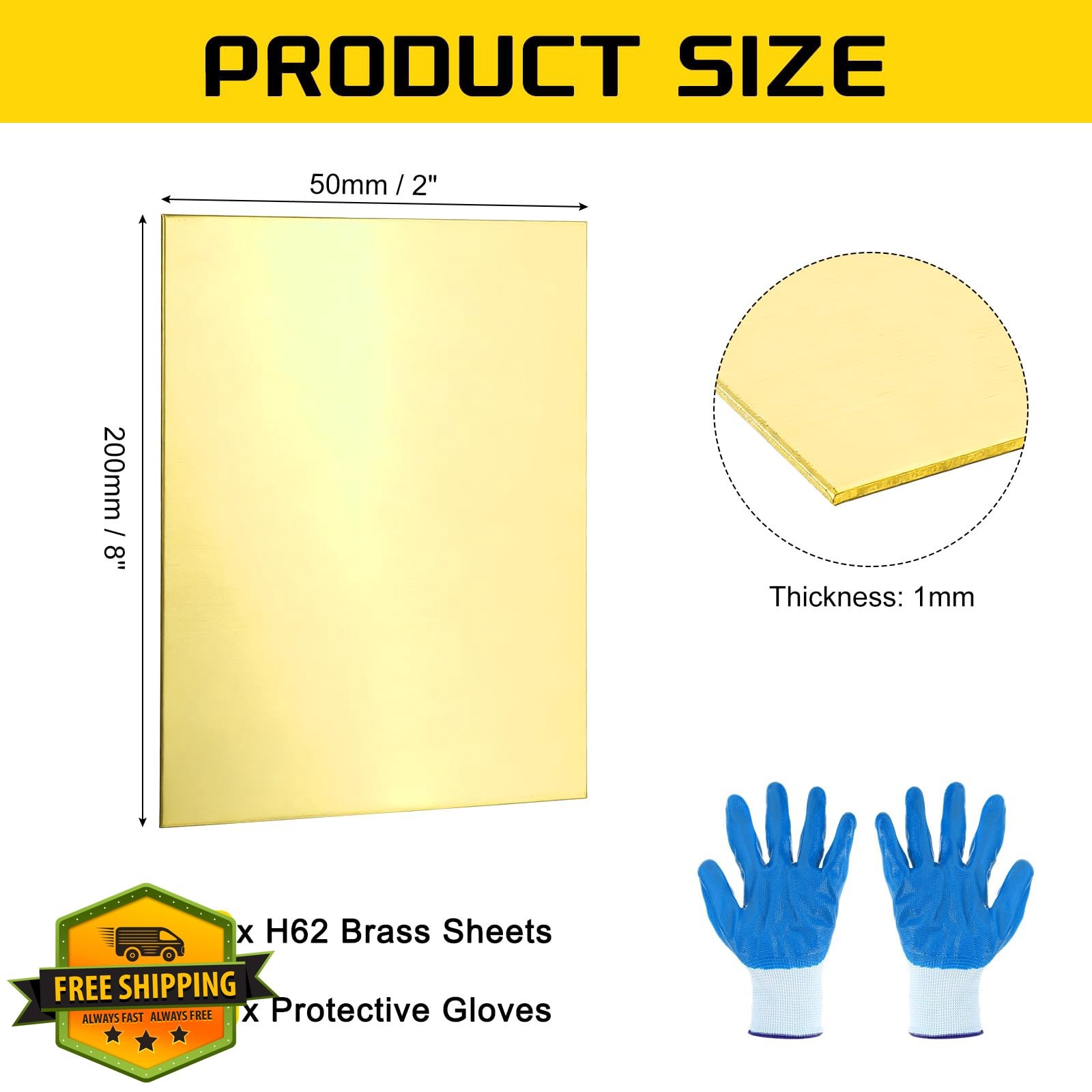 MECCANIXITY Brass Sheet 2″x8″ 18 Gauge 1pk