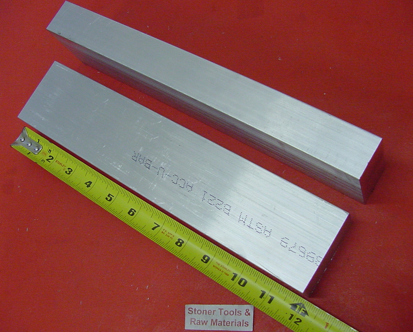 2 Pieces 1″ X 2-1/2″ ALUMINUM 6061 FLAT BAR 12″ long T6 Solid Plate Mill Stock