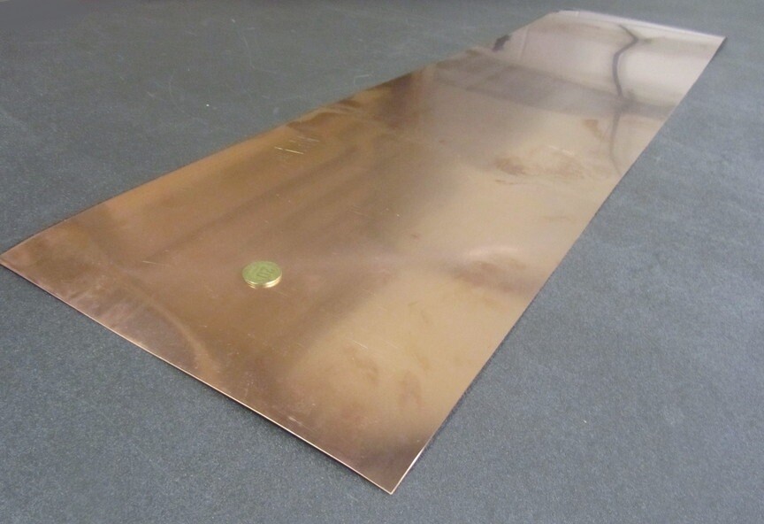 110 Copper Sheet Soft Annealed .021″ Thick x 12.0″ Wide x 48.0″ Length