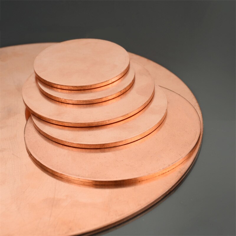 T2 Copper Disc Round Plate Sheet Dia20/30/50/60/80/100/150/200mm Thick 1.5/2/3mm
