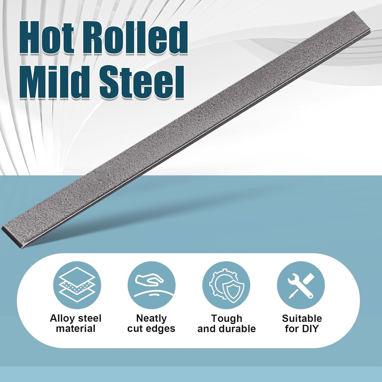 Hicarer 2pc Steel Flat Bar 2×1/4x36in Hot Rolled Metal Stock Plain Plate