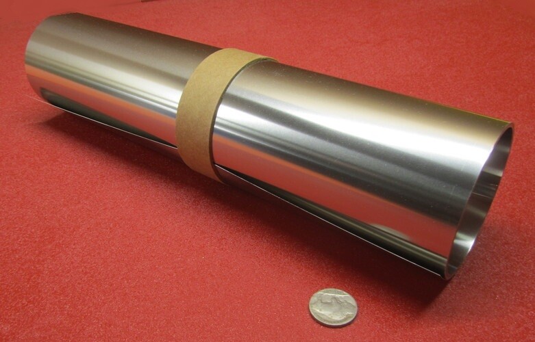 18-8 Stainless Steel Sheet, Full Hard, .0005″ x 12″ x 50″