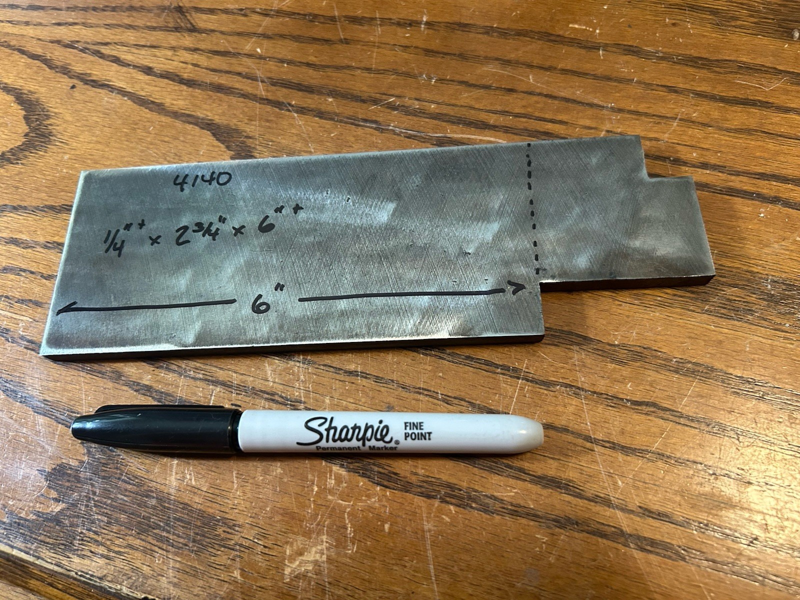 1/4″ x 2-3/4″ x 6″, 4140 tool steel, flat stock