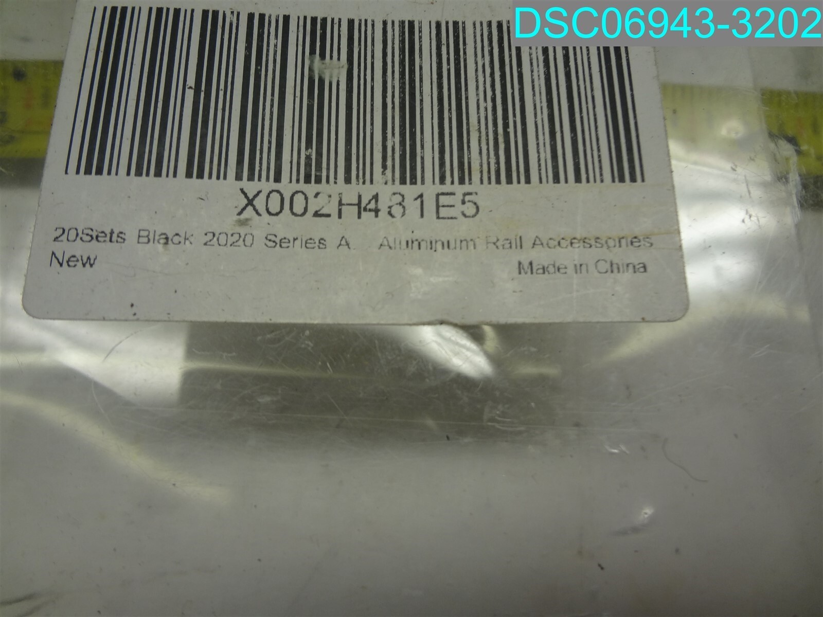 QTY=20 SETS: Black 2020 Series Aluminum Profile Connector Rail Accessories