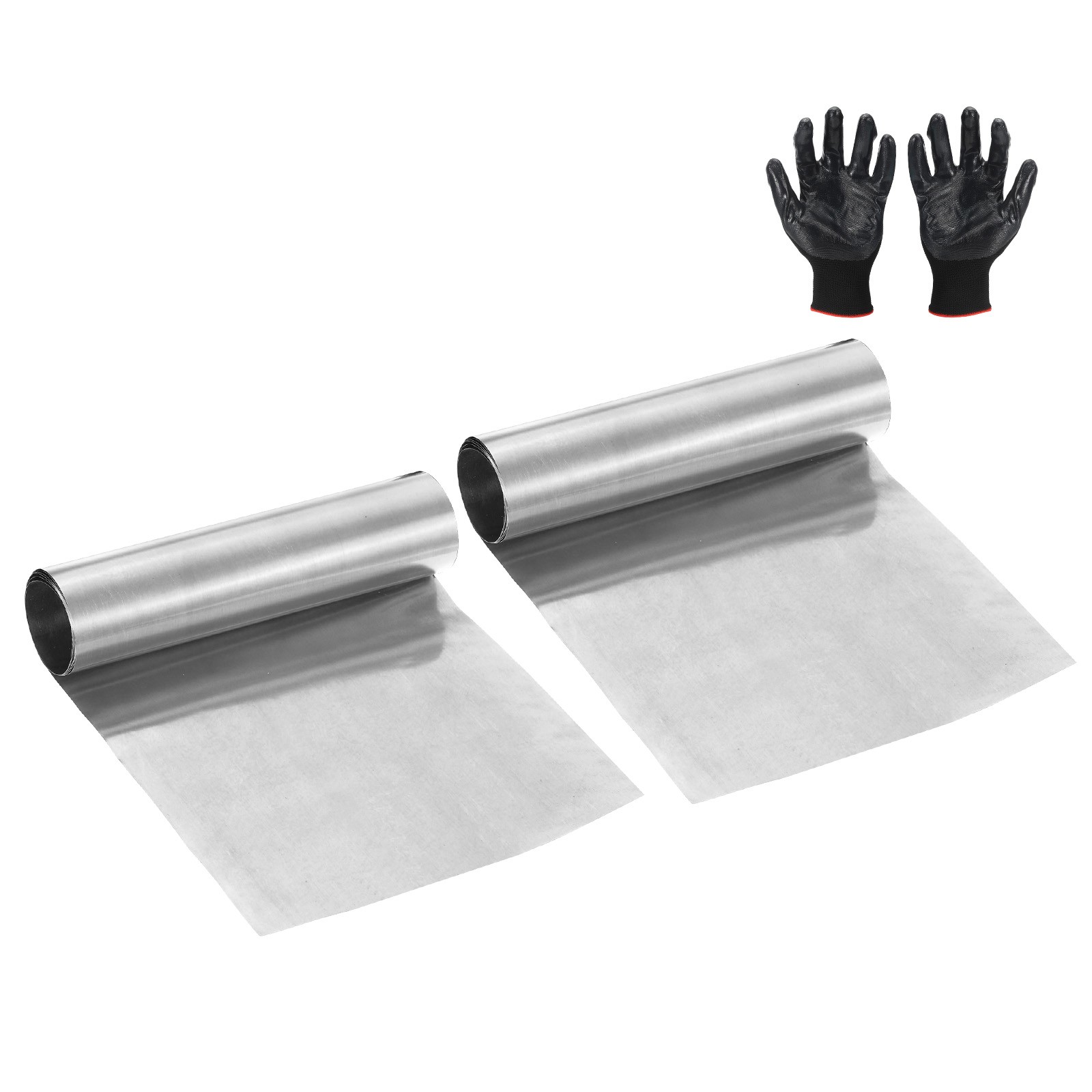 Stainless Steel Roll 0.1 x 200 x 1000mm for DIY Crafts (2 Pack, Silver)