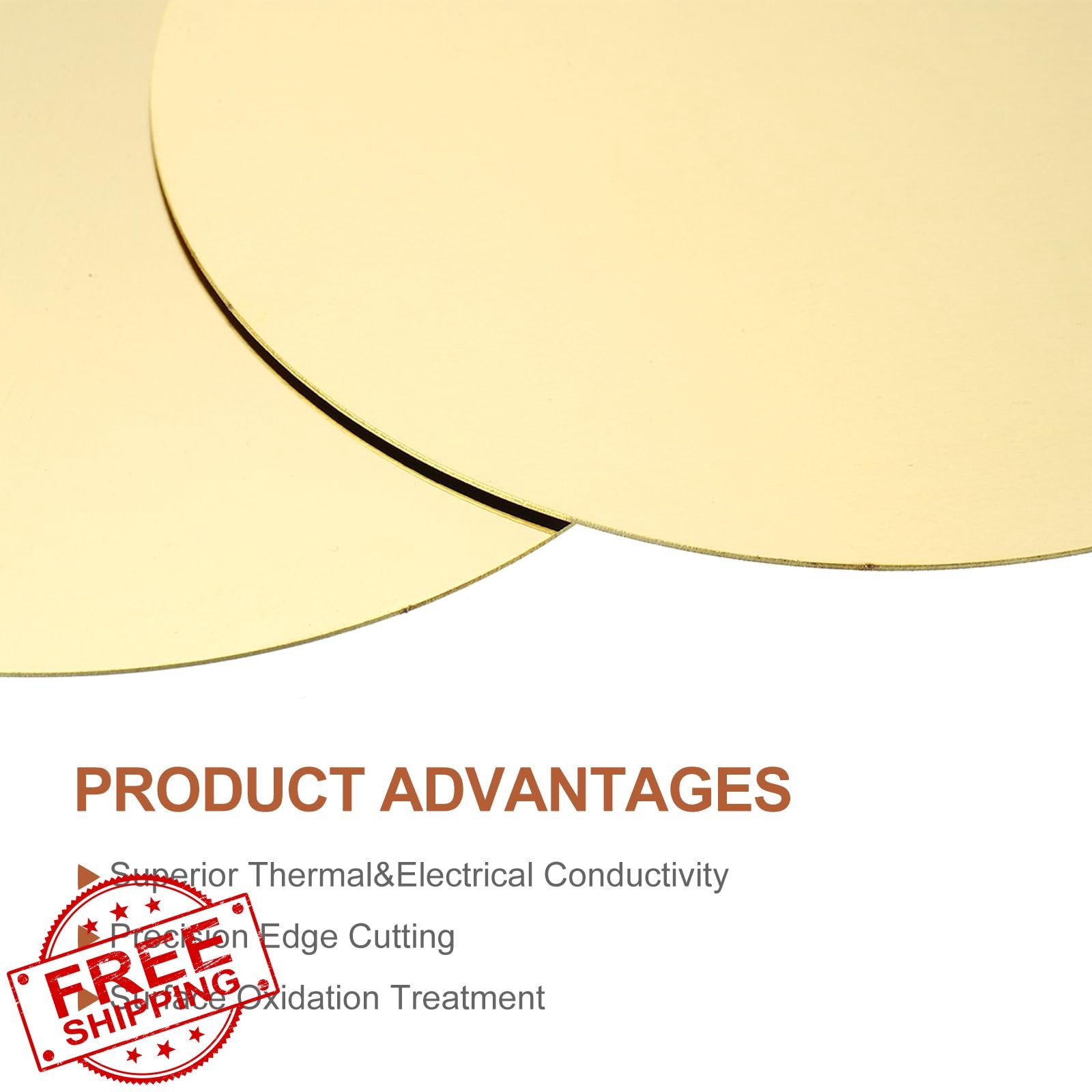 MECCANIXITY 5 Pcs Brass Plate 100mm Dia 0.5mm Thick