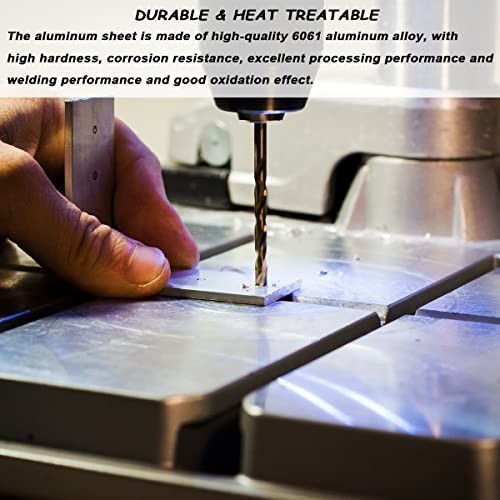 Aluminum Flat Bar 2 Pack 1/8 x 2 x 12 Inch 6061 Square Plate for Crafting DIY