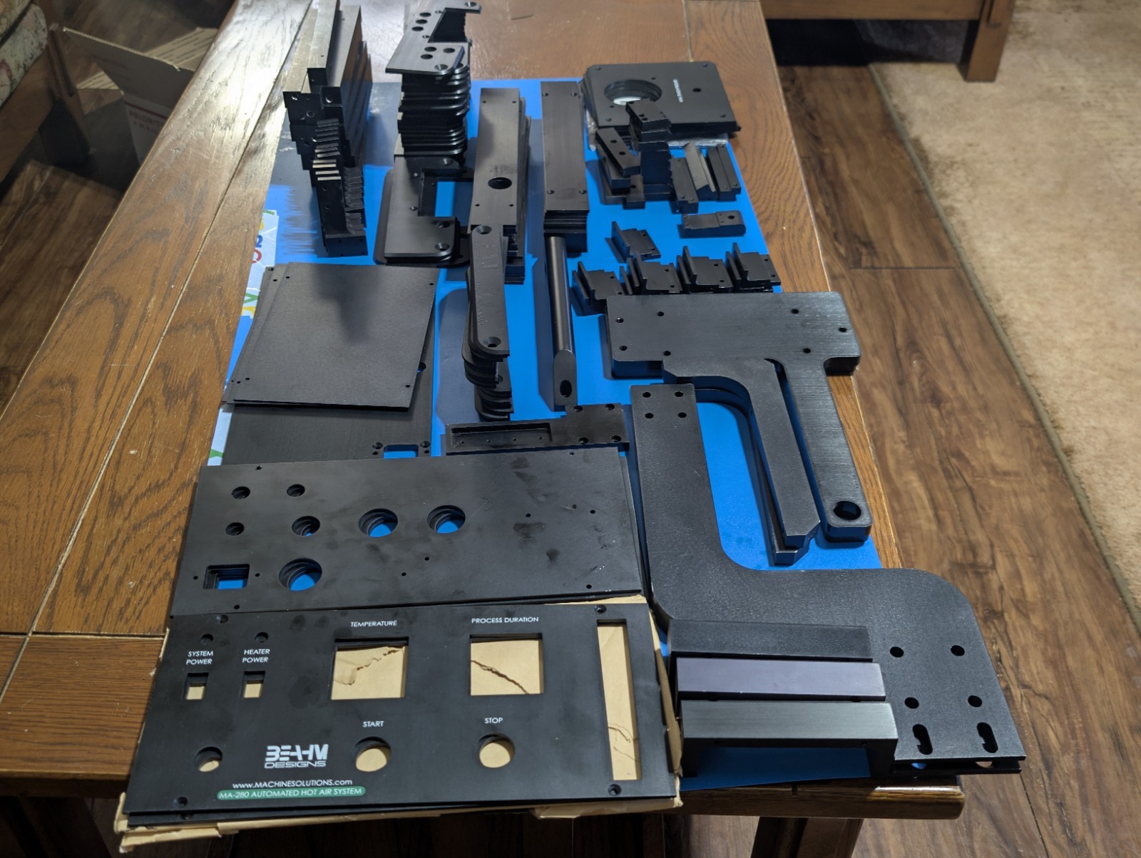 Lot Of Anodized Aluminum Panel Plate Or Bracket 44 Lbs In Flat Rate Box