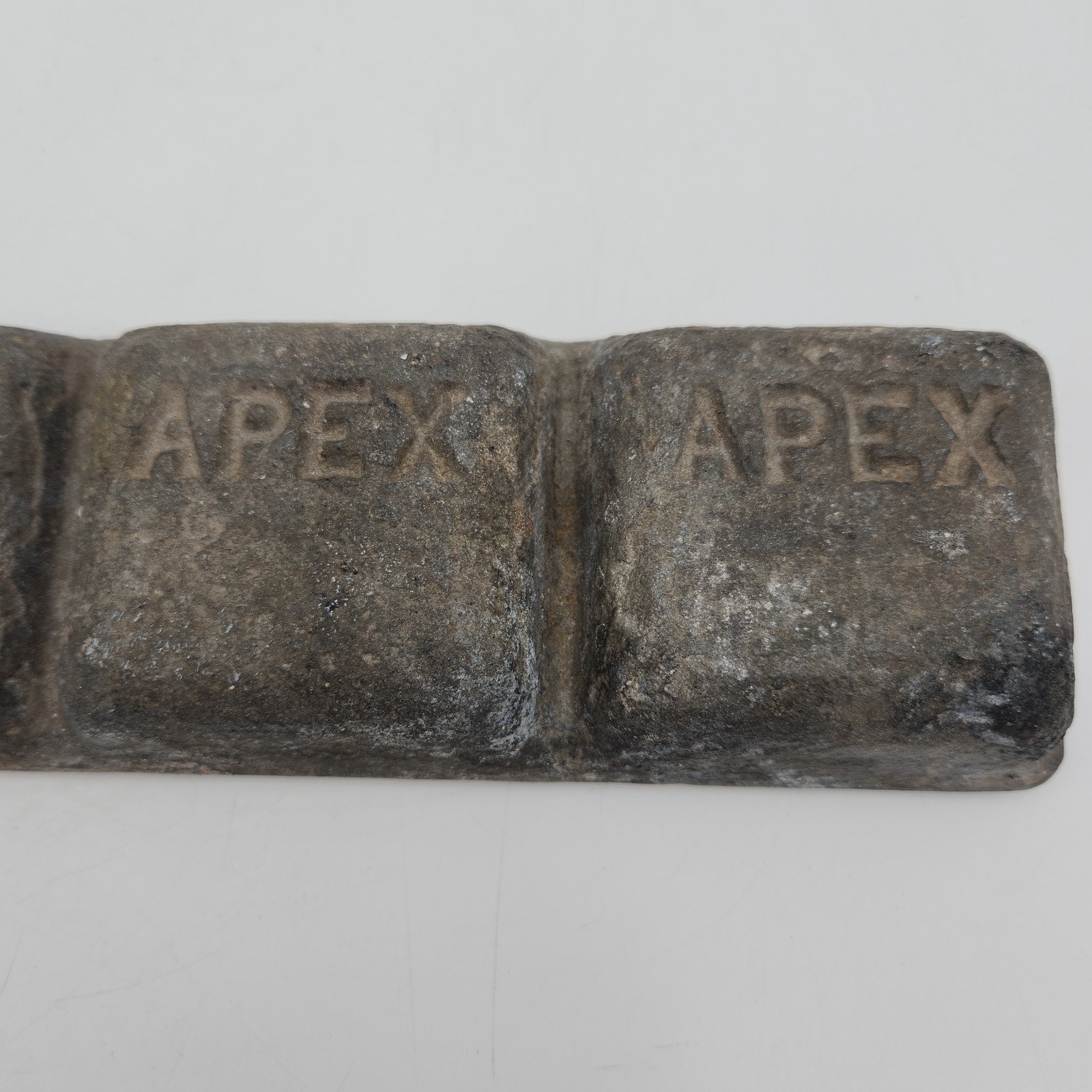 Vintage Apex Smelting Co. Zinc Ingot Bar 8.5 lbs Old Foundry Metal Casting
