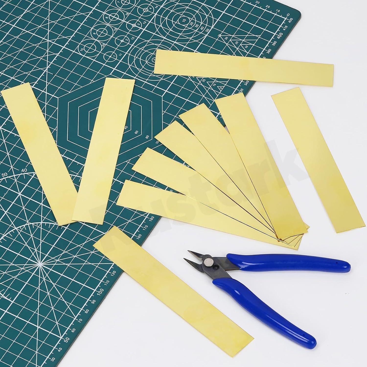 10Pcs Brass Strip Assortment Kit Brass Sheet Metal Shim Stock Sheet Metal Shims,