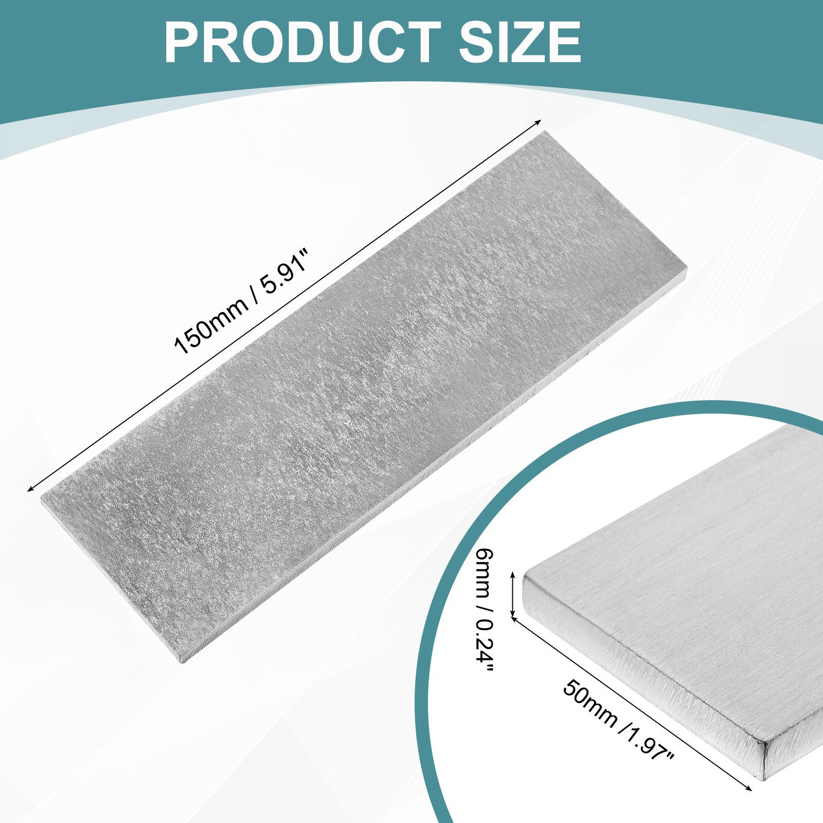 316 Stainless Steel Flat Bar 1/4″ Thickness 1-31/32″ Width 6″ Length Metal Bar