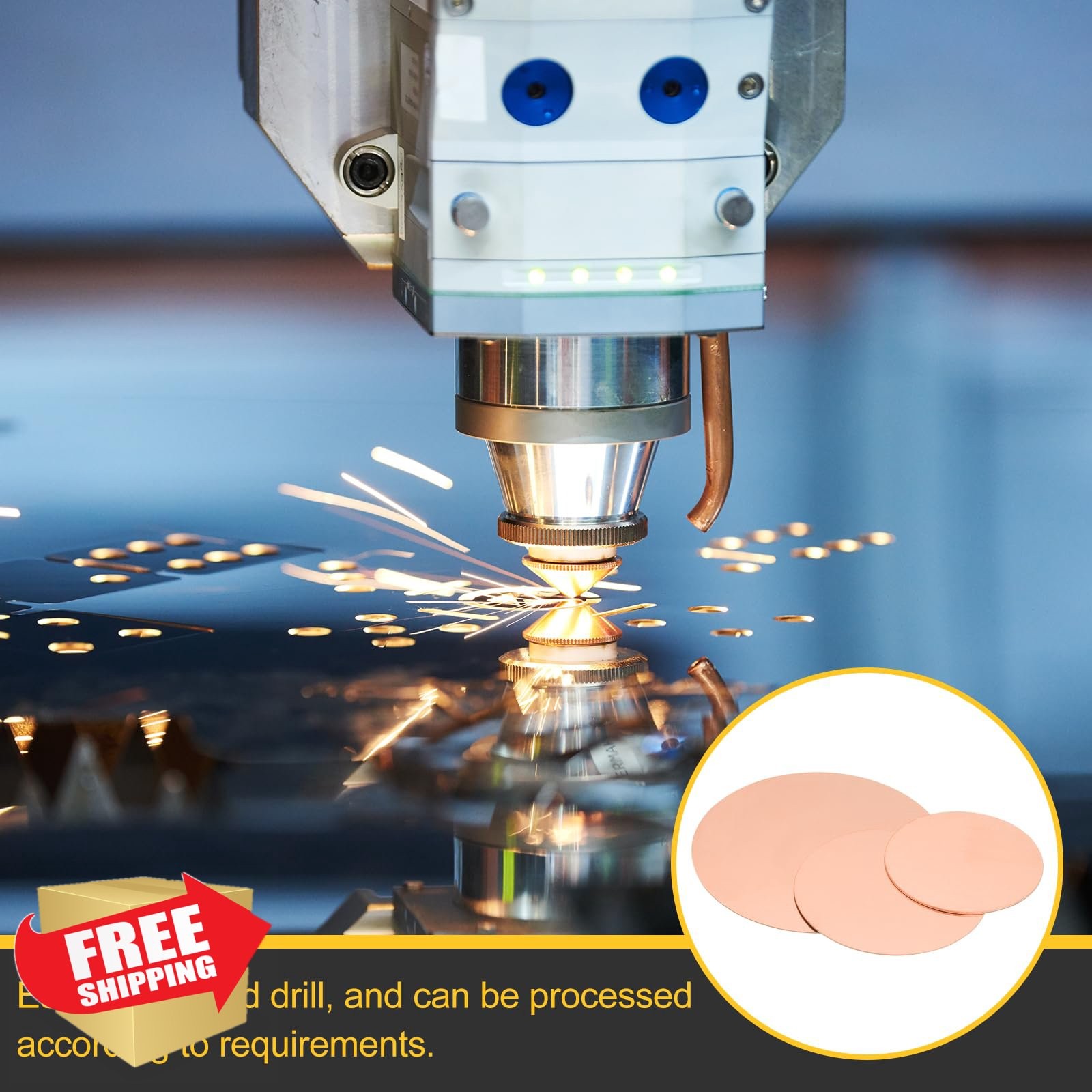 uxcell 4mm Thick 50.8mm Dia Copper Round Plate