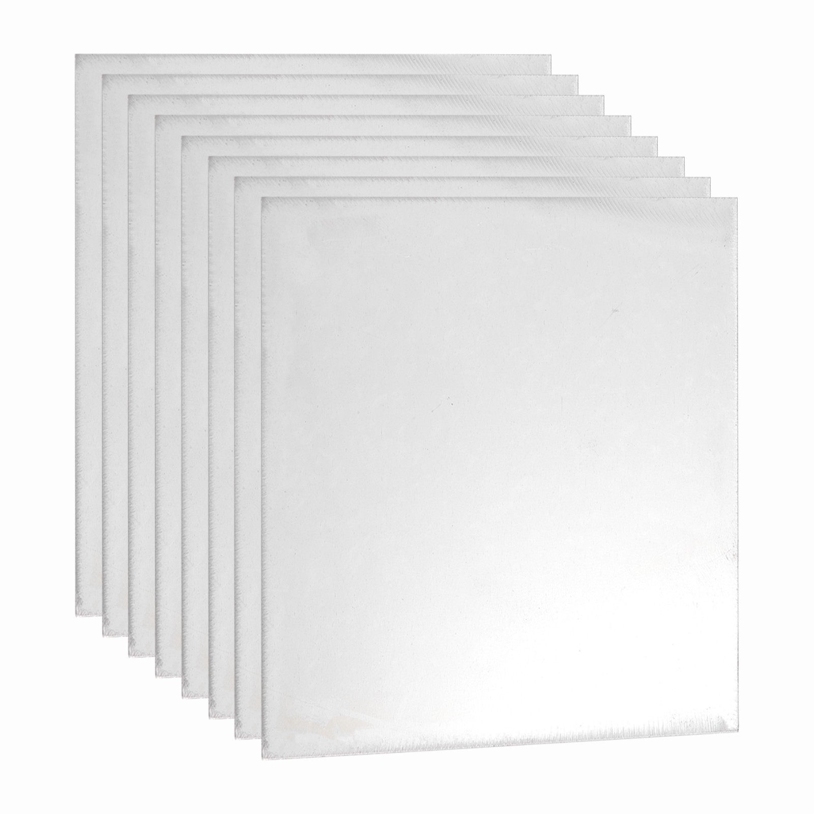 8Pcs 1/32″ Hot Rolled Steel Sheets 2″ x 2″ Steel Plate Base Silver)