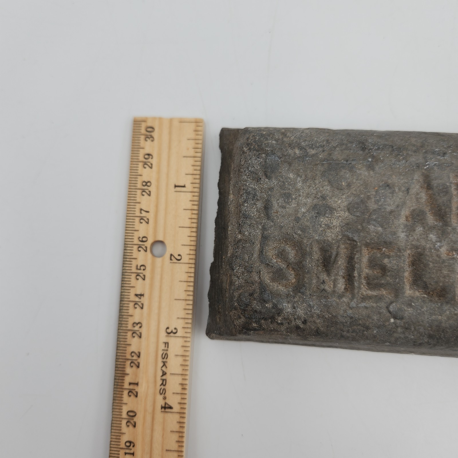 Vintage Apex Smelting Co. Zinc Ingot Bar 8.5 lbs Old Foundry Metal Casting