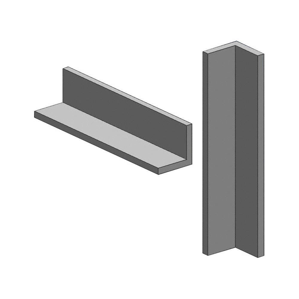 GRAINGER APPROVED 63A.125X2-48 Angle Stock,Aluminum,4 ft Overall L 6ALZ4