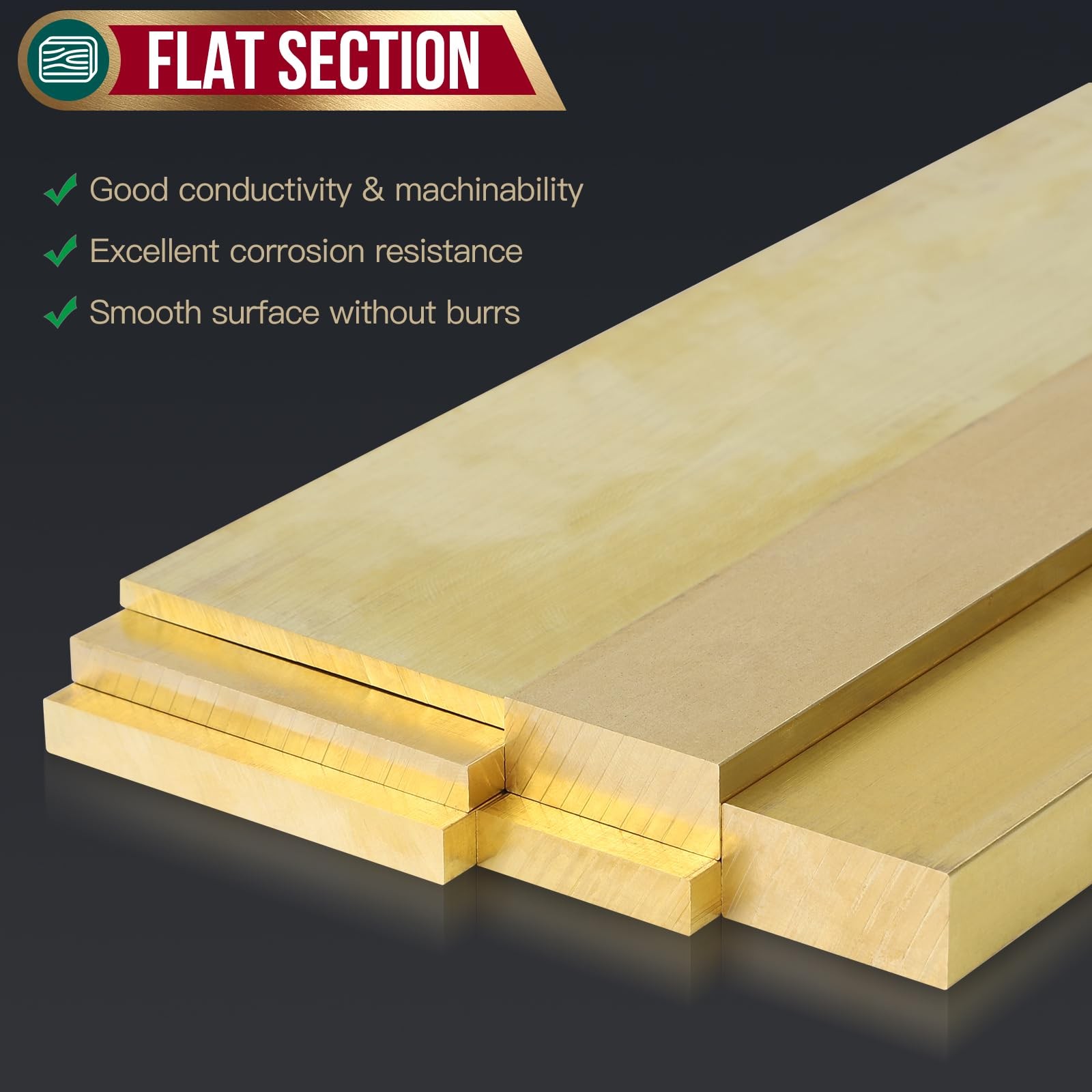 1/8x2x12 Inch Brass Flat Bar Blank Solid Thin Plate C360 Mill Stock 1 Piece
