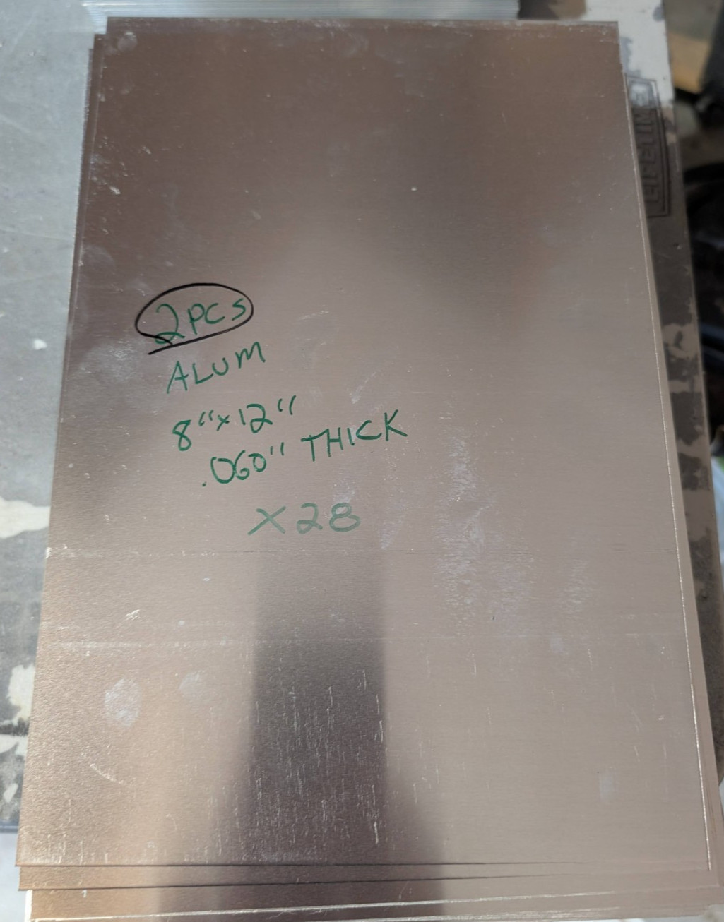 2 Pieces of 8″ x 12″ Aluminum .060″ Thick (1/16″ – 14 Gauge) Sheet Metal/PLATE