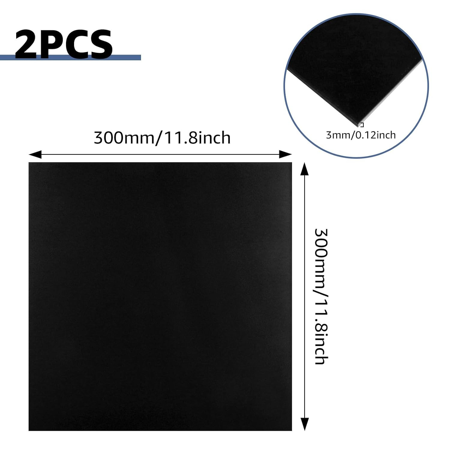 2 PCS 12 X 12 X 1/8 0.12” ” Anodized Aluminum Sheet Black Aluminum Engraving DIY