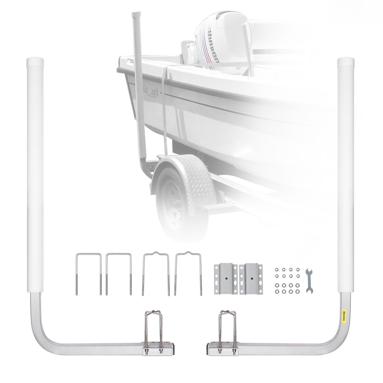 43x2PCS Galvanized Steel & PVC Adjustable Boat Trailer Guide Poles