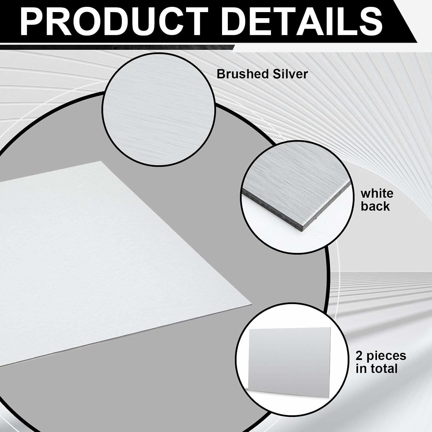 2 PACK 36″x24″ Aluminum Composite Panel, 1/4″ Thick Rectangle Brushed Silver
