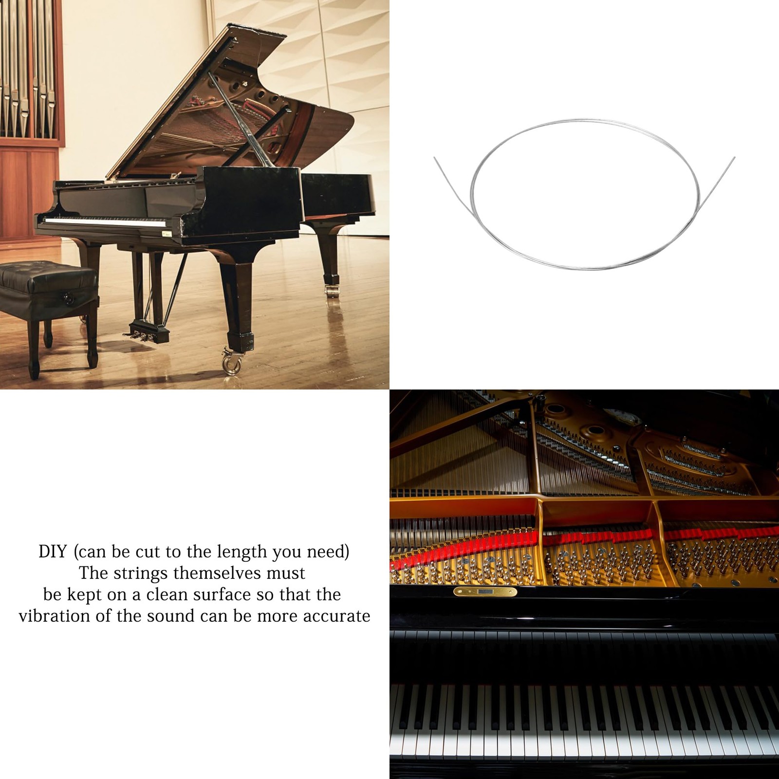 1m 18 Steel Piano Music Wire for of Broken Strings Dia 1mm Silver