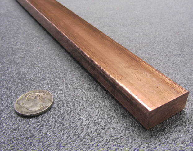 182 Copper Bar 1/2″ Thick x 1.0″ Wide x 6 Foot Length
