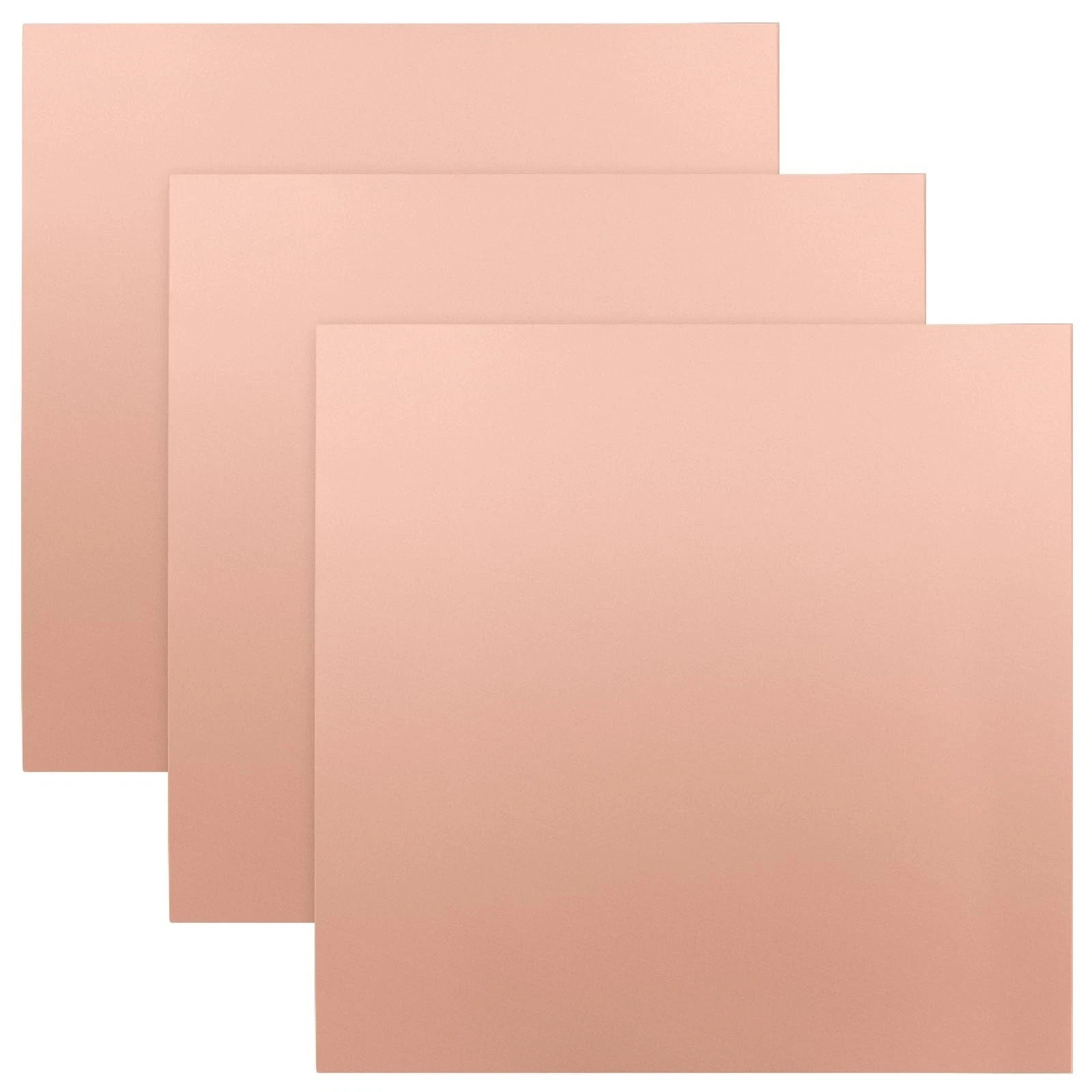 3 Pack 12 x 12 Inch Pure Copper Sheet, 24 Gauge Copper Plate with Double Prot…
