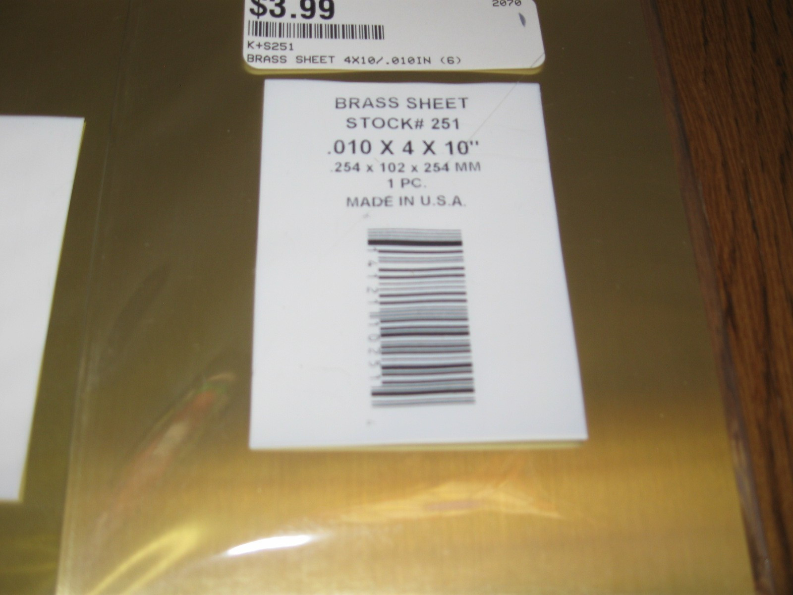K&S Brass Sheets 4″x10″ .010 & .032 – Lot of 3