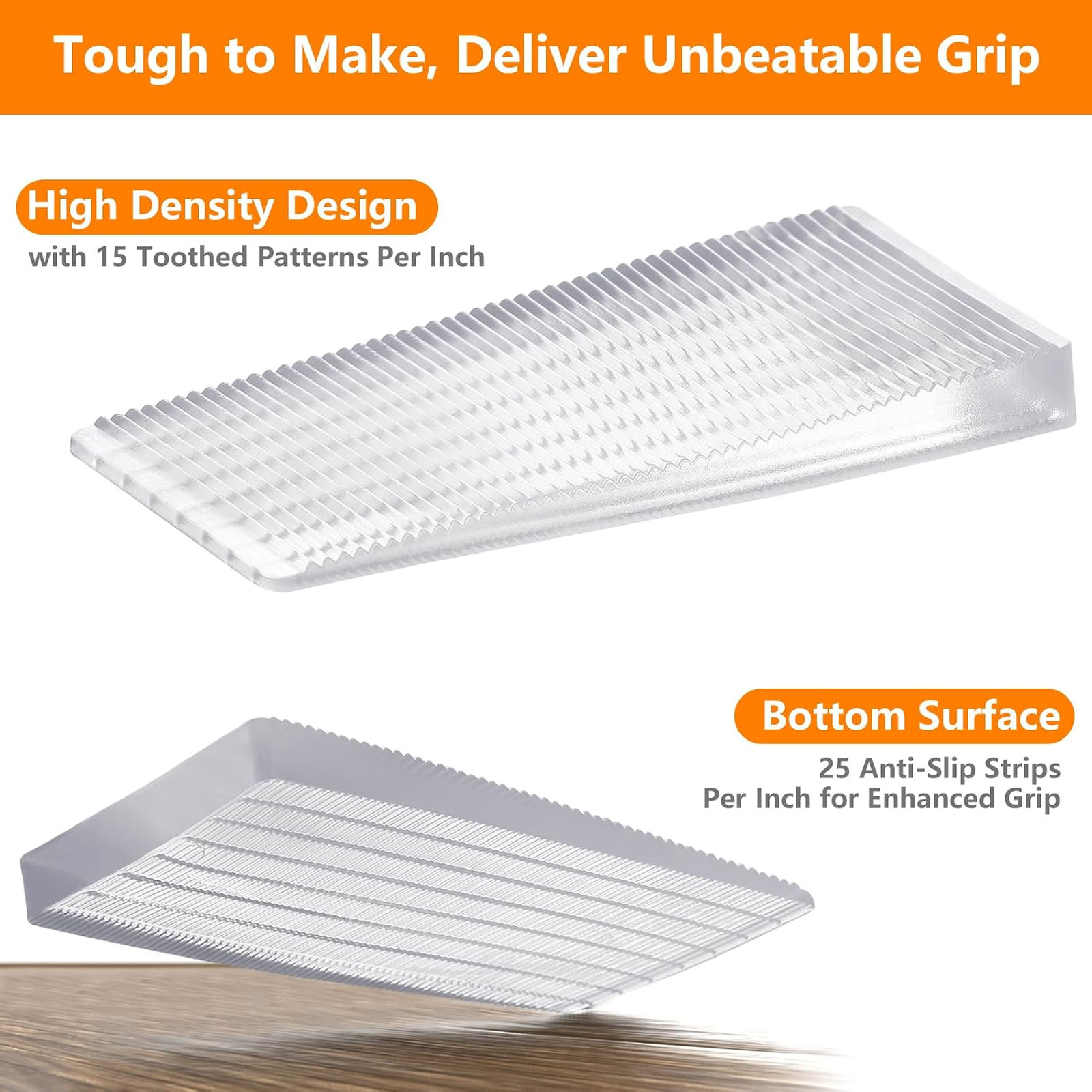 Flexible Plastic Shims Kit 12pcs Clear Leveling Wedges for Furniture and Home