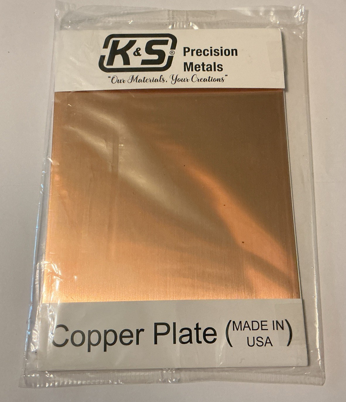 K&S Precision Metals Copper Plate 5×7 New