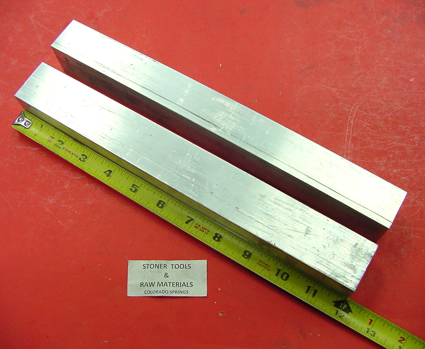 2 Pieces 1-1/4″x 1-1/2″ ALUMINUM 6061 FLAT BAR 12″ long T6511 Solid Mill Stock
