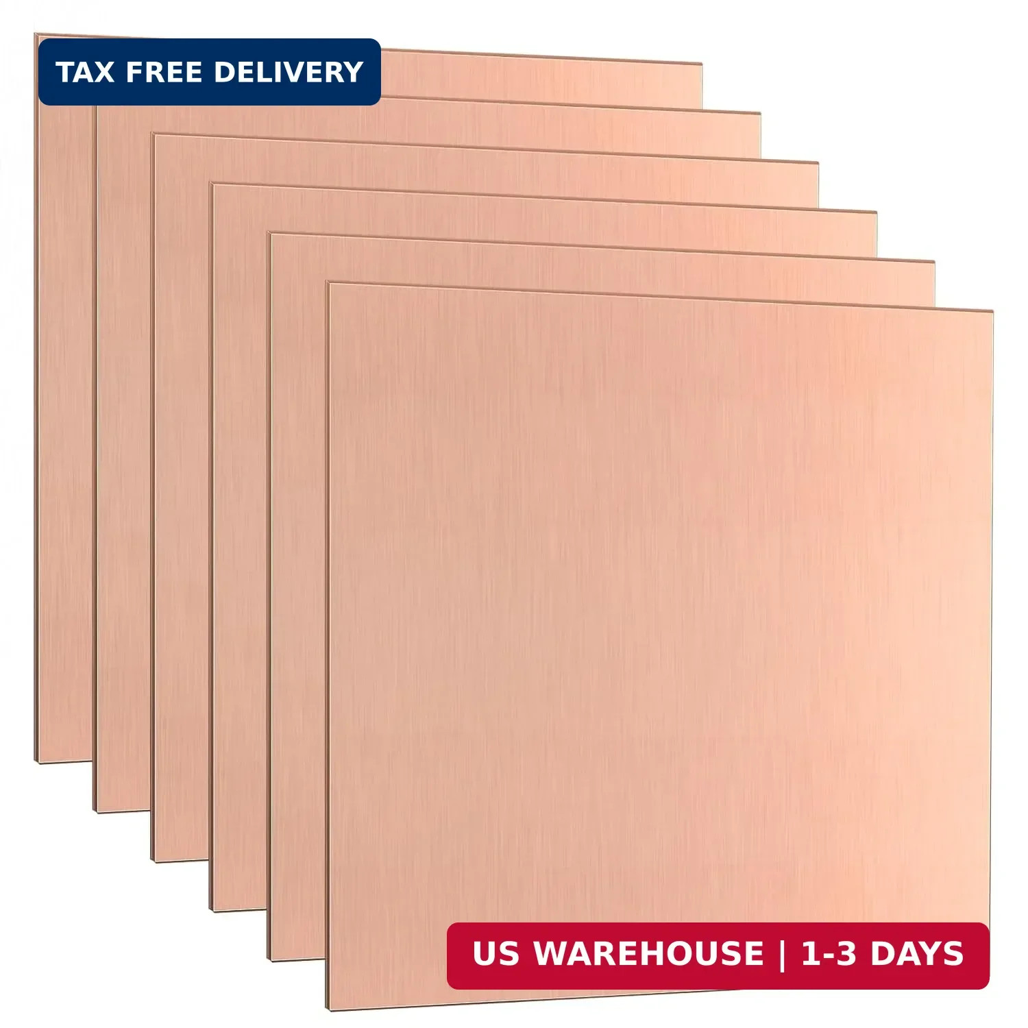 6-Pack 99.9% Pure Copper Sheets Metal 6 “x 6”, 24 Gauge Copper Sheets