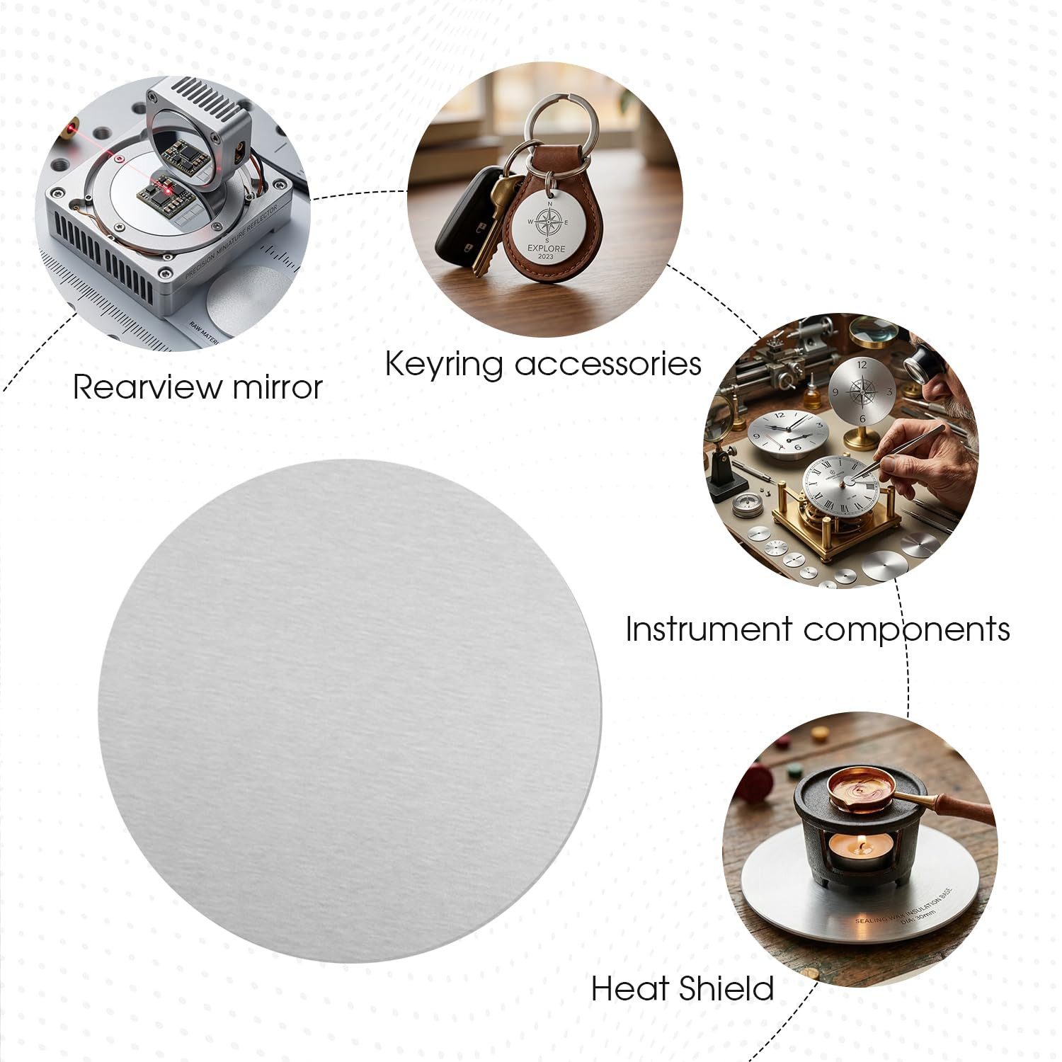 Aluminum Discs, 8″ (200mm) Diameter 24 Gauge (0.5mm) Thickness Round 6061 Alumin