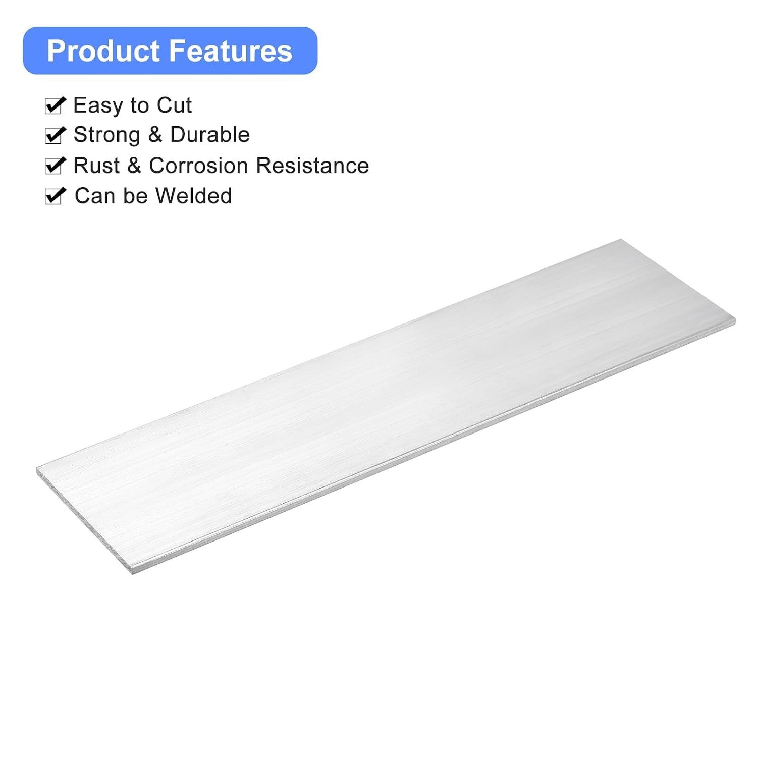 Durable Aluminum Flat Bar 3pcs, 1/8″ Thick, 4″ Wide x 12″ Long – 6061 Alloy