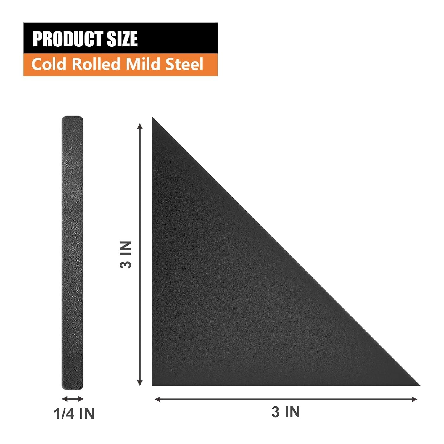 Durable 1/4″ A36 Hot Rolled Steel Plates 3×3 for Weldable Applications – 8 Pack