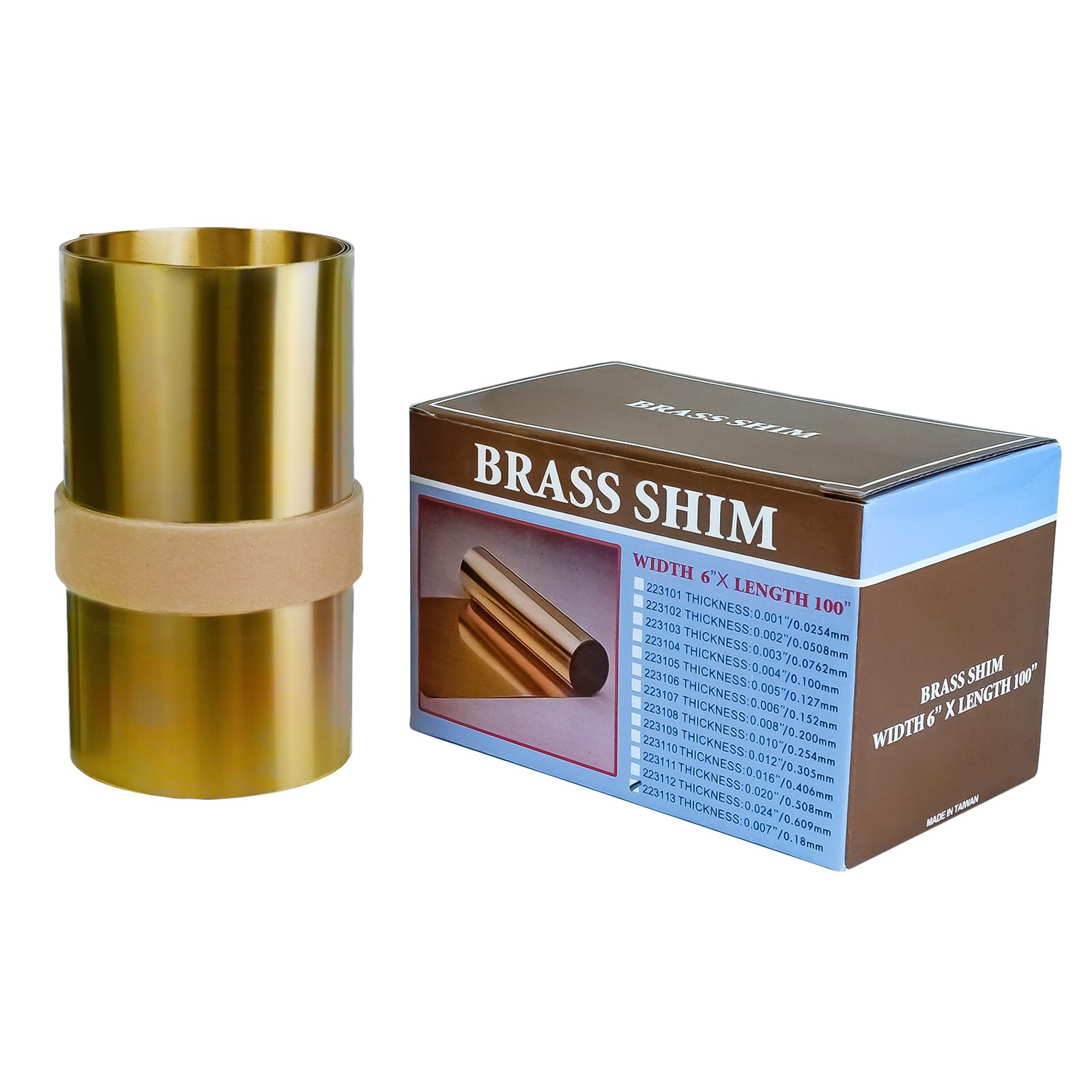 Brass Shim Stock Roll Half Hard Cold Rolled CDA 260 Brass Alloy 0.007 Inch