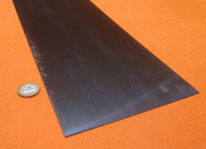 1095 Hard Blue Tempered Spring Steel Shim .012″ Thick x 6.00″ Wide x 12″ Long