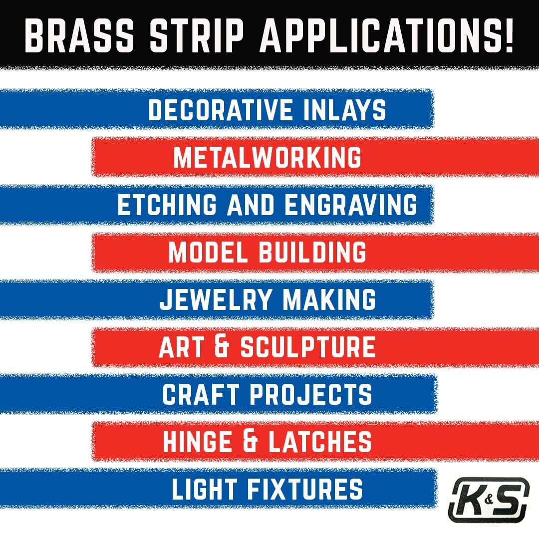 K & S Precision Metals 8243 Brass Strip 0.032″ Thick X 3/4″ Wide X 12″ Long 1 Pi