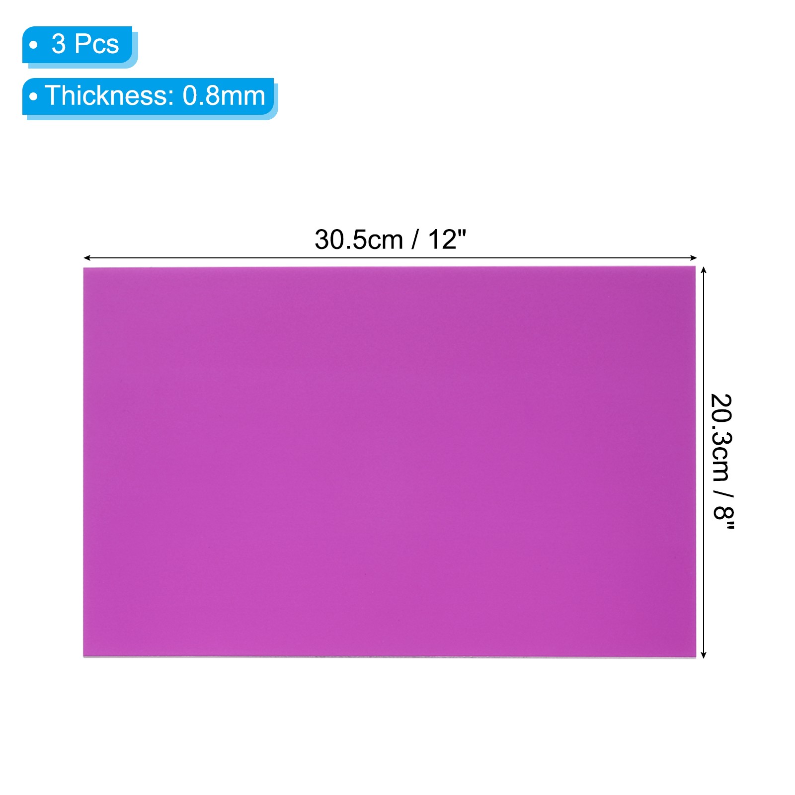 8×12 Inch Anodized Aluminum Sheet Metal, 3Pcs Laser Plates Engraving, Purple