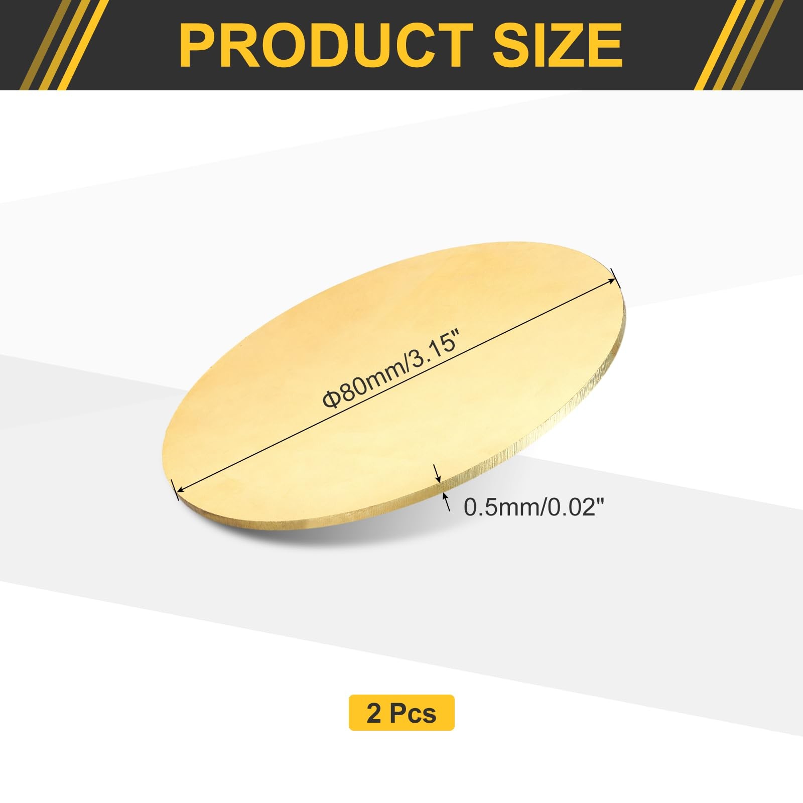 uxcell 3.15″ Brass Round Disc Blank 2pc