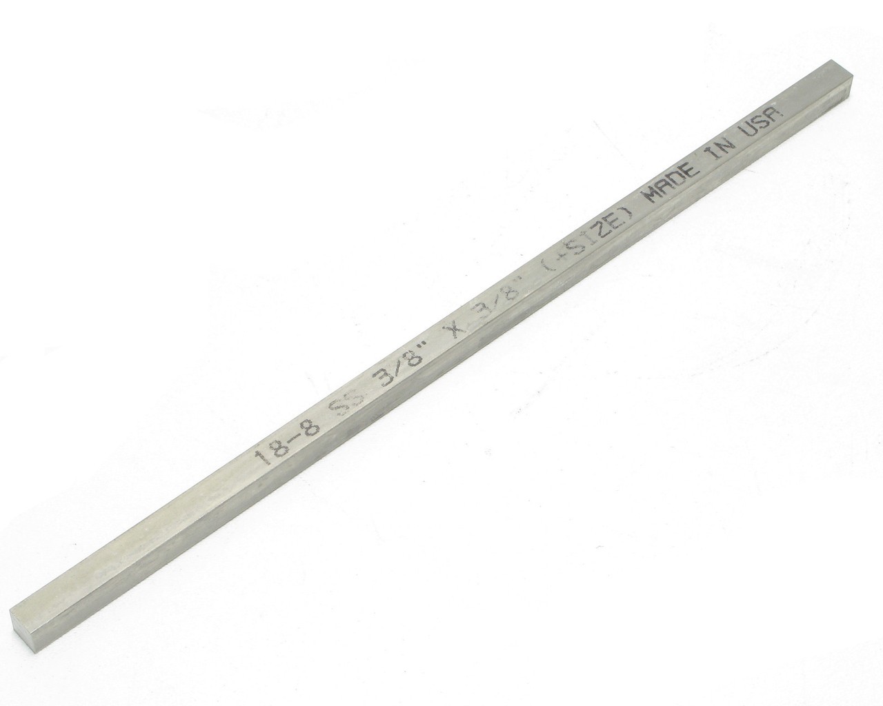 18-8 Stainless Steel Keystock, 3/8″ x 3/8″ x 12″